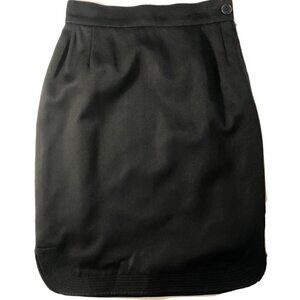 Vintage Genny Women’s Black Wool Mini Skirt Size S High Rise Embroidered Italy